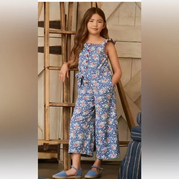 Polo Ralph Lauren Floral-printed cotton jumpsuit Size 8 - Picture 1 of 11